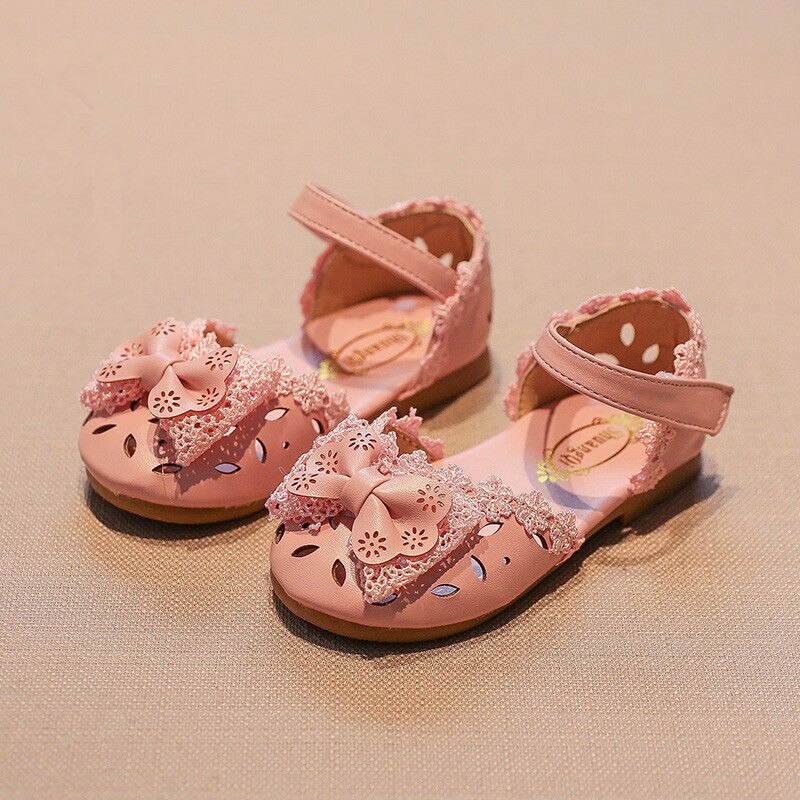 Baby, peuter, kind, meisje, zachte zool, kinderbedje, zomersandalen met strik: Roze / 25