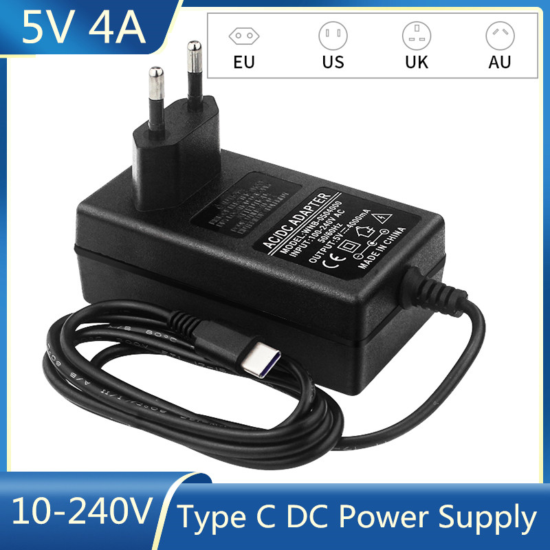 Jetson Nano 5V 4A Power Supply Type C DC Input 100-240V CE Power Adapter US EU AU UK Plug for NVIDIA Jetson Nano 2GB Orange Pi