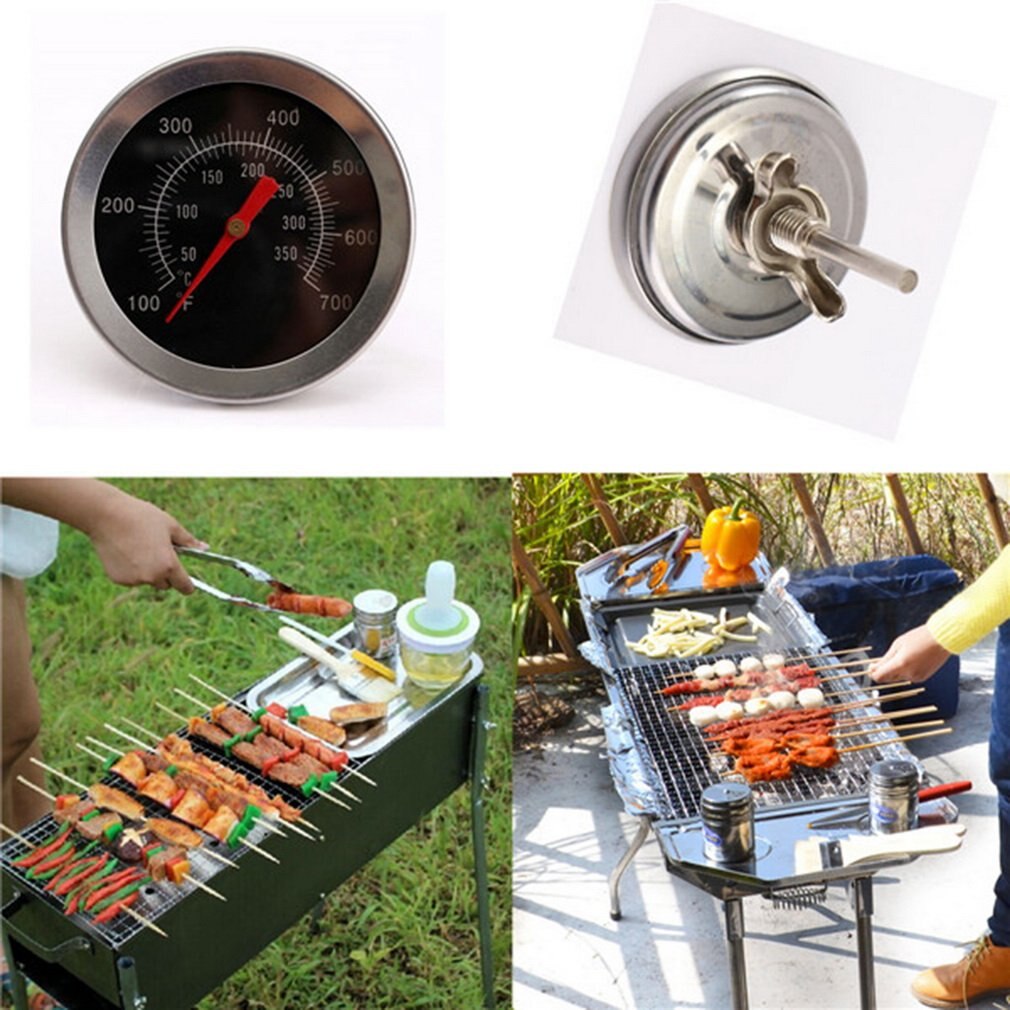 In Acciaio Inox Forno Termometri BARBECUE Fumatore Pit Grill Bimetallico Termometro Temp Gauge Con Dual Gage 500 Gradi di Cottura Strumenti