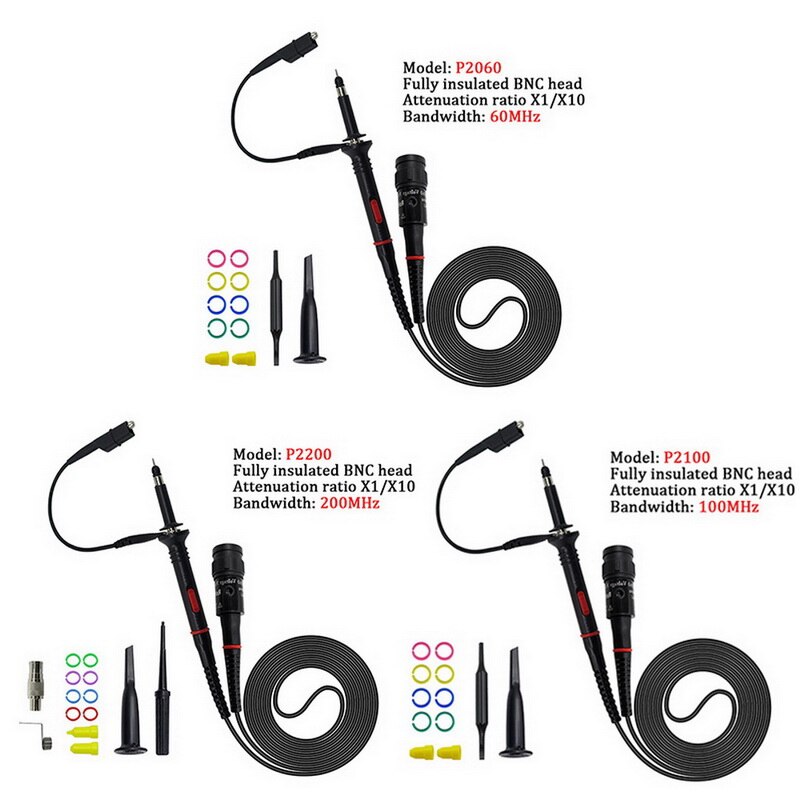 P2200 dc-200mhz 2pcs 10:1 style p2200 X1 / X10 200MHz oscilloscope probe oscilloscope probe probe