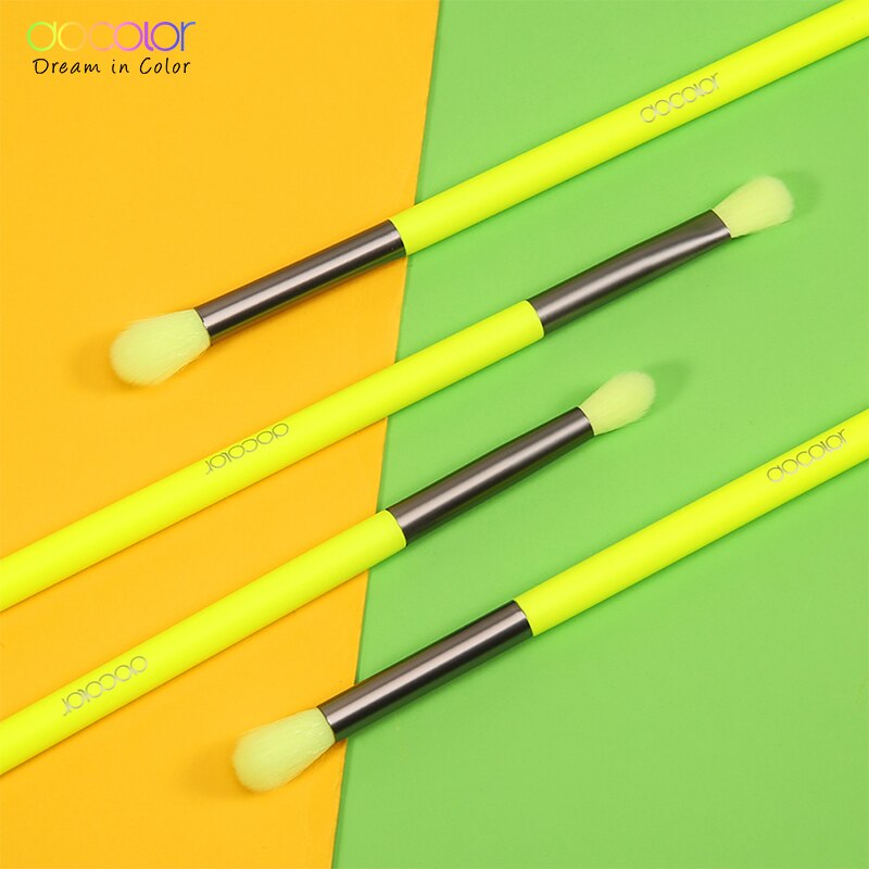 Docolor Make-Up Kwasten Set 4 Stuks Oogschaduw Blending Eyeliner Wimper Wenkbrauw Make Up Kwasten Professionele Oogschaduw Neon Borstel