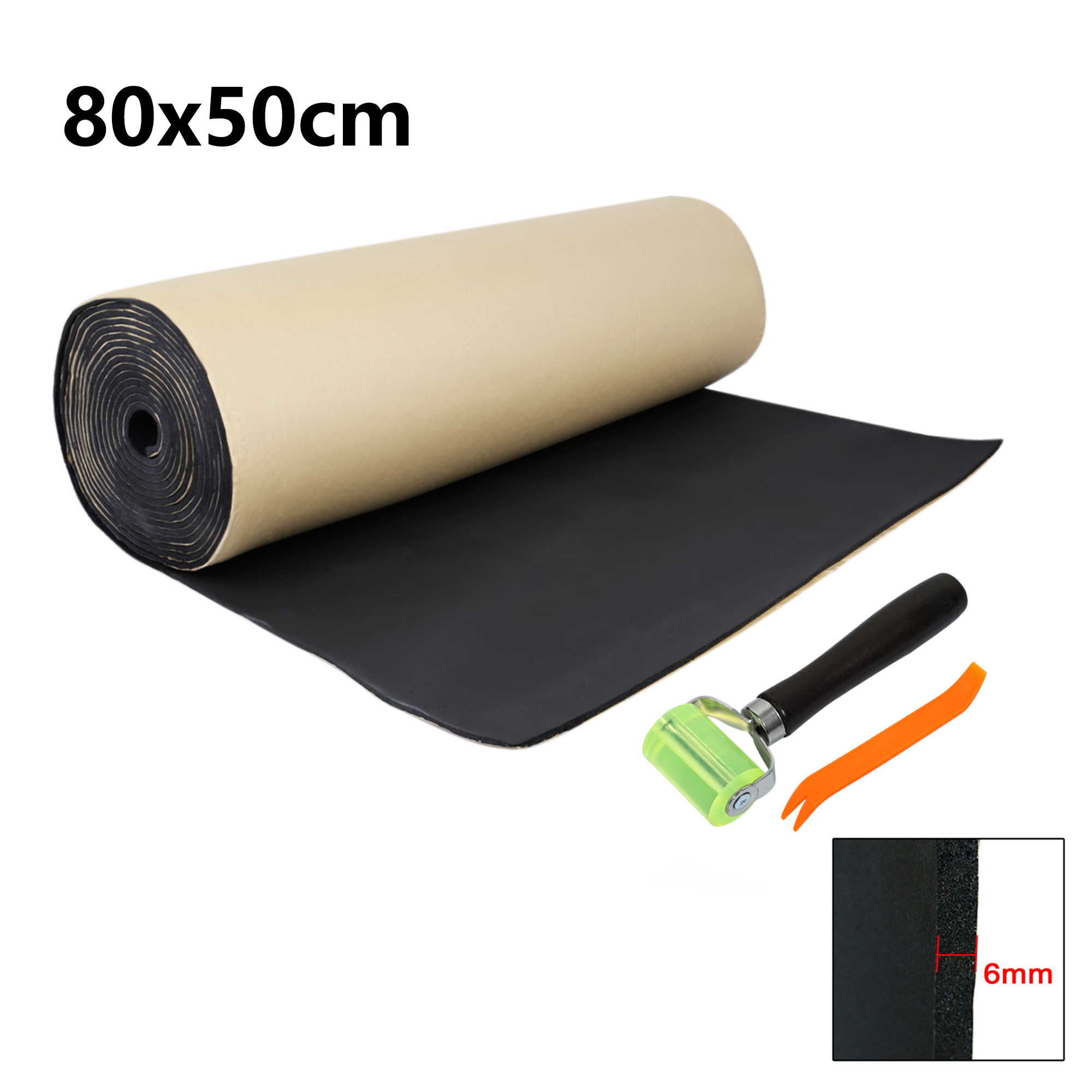 UXCELL-alfombrilla amortiguadora de sonido, 420x40cm, 4mm, 18 pies cuadrados, almohadilla de aislamiento térmico Universal para puerta de coche, amortiguación de suelo, espuma autoadhesiva, 1 rollo: Marrón