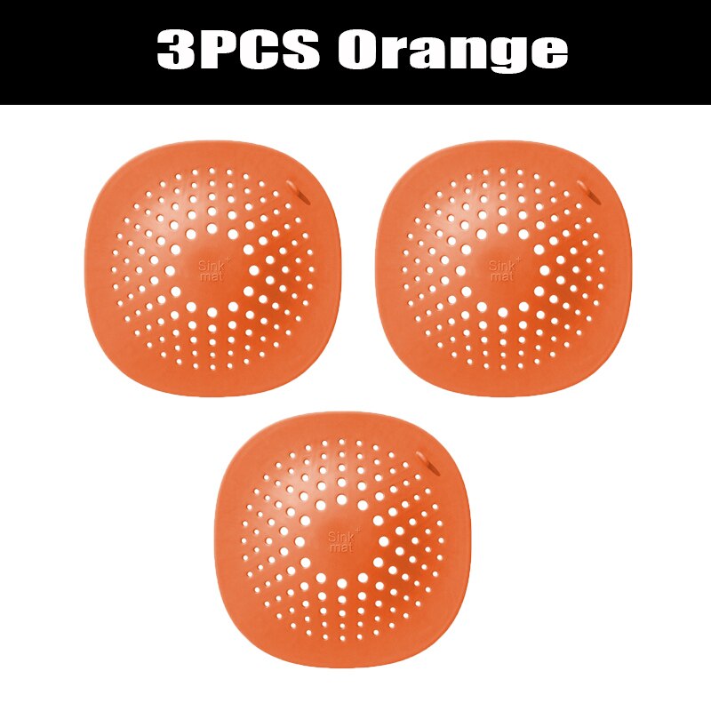 1/3Pcs Universele Drain Hair Catcher Stopper Douche Accessoires Aanrecht Filter Ralo Cozinha Filtro Drenaje Vidange Baignoire: oange 3pcs