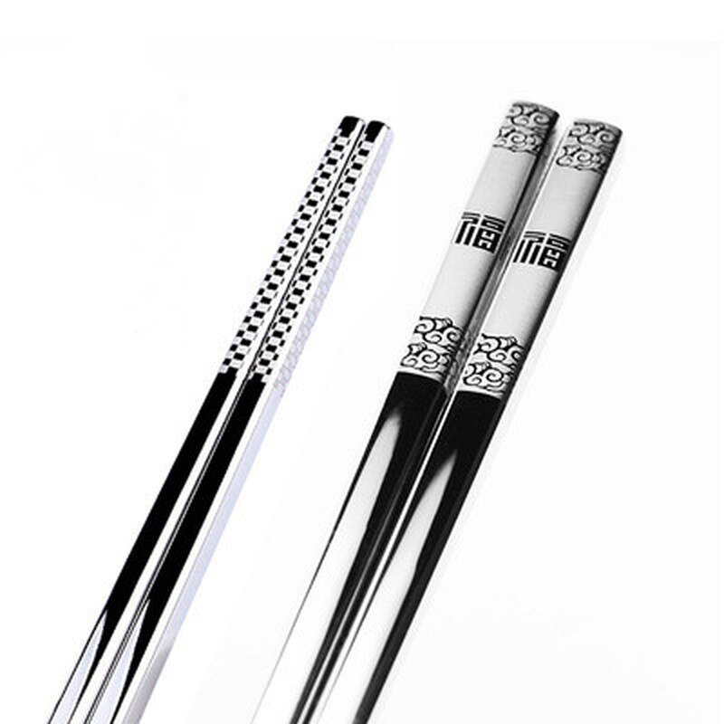 1 Paar Rvs Anti Skid Draak Eetstokjes Sushi Metalen Ijzer Draagbare Chinese Gezonde Voedsel Stok Voor Sushi Eetstokjes Set