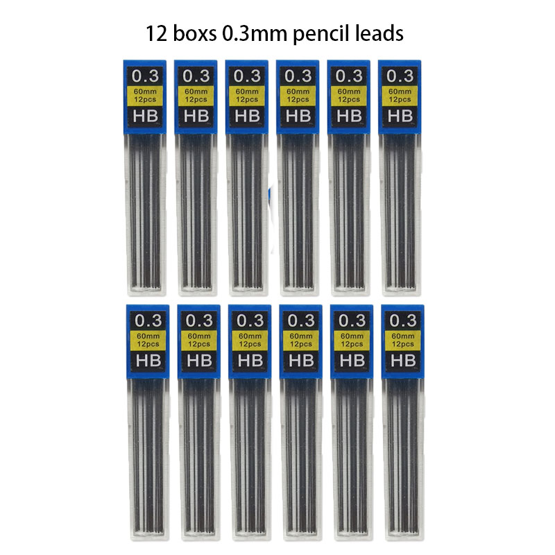 1-12 pièces 0.3 0.5 0.7 0.9 1.3 2.0mm HB remplacement recharge fils recharge pour crayon mécanique dessin automatique crayons papeterie