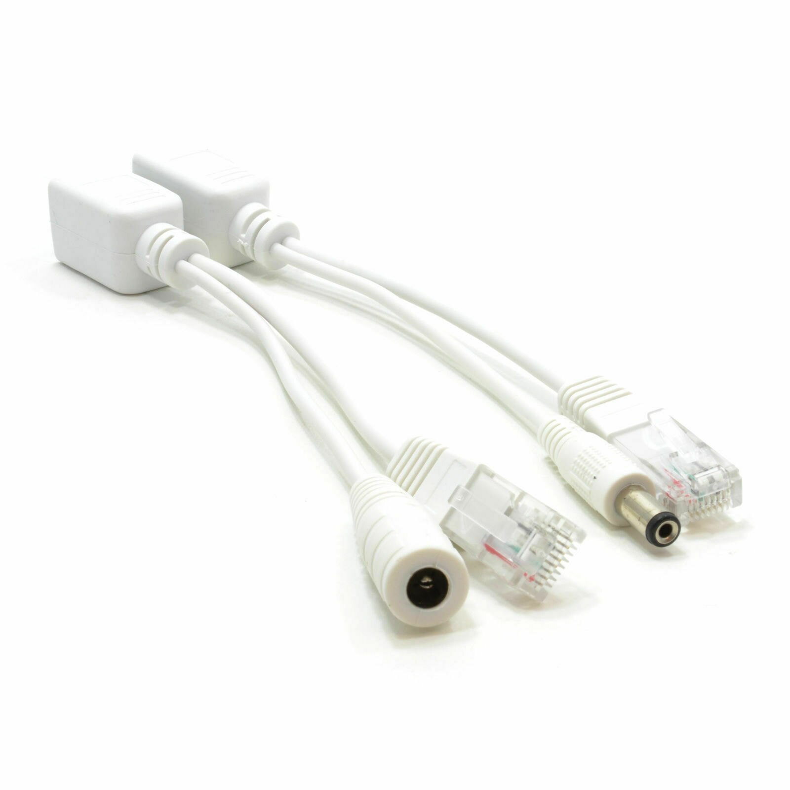 Dc 12v ip kamera poe  rj45 kabel strøm over ethernet adapter injektor splitter