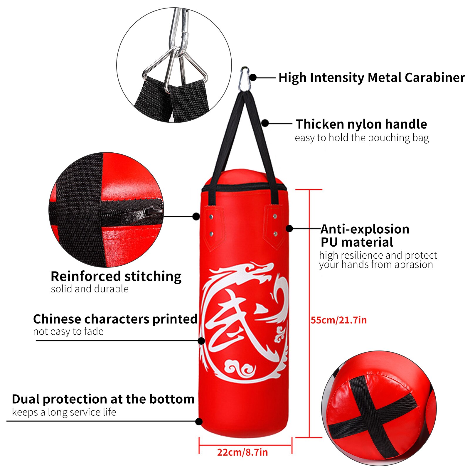 Boxsack Ungefüllt trete Boxen Beutel PU Leder Ausbildung Boxen Tasche freundlicher drinnen Boxen ÜSpund Beutel Fitness Muay thailändisch