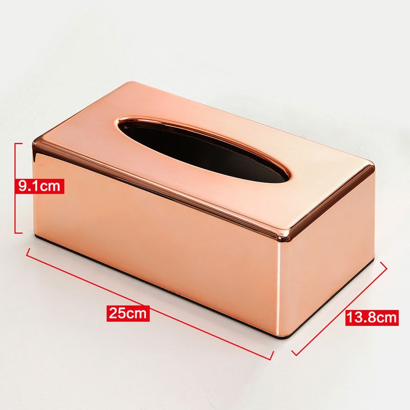 ABS plating rose gold tissue box tissue storage box living room home drawer paper office