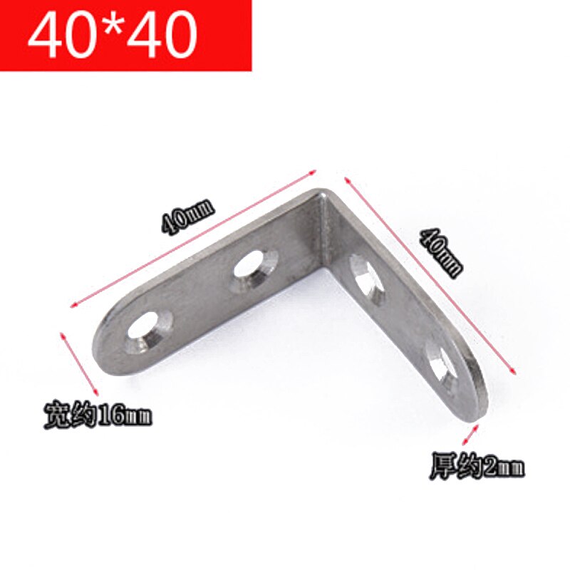 10Ppcs/Set Rvs Hoek Hoek Beugels Fasteners Protector Maat Hoek Stand Ondersteunende Meubels Hardware Tool