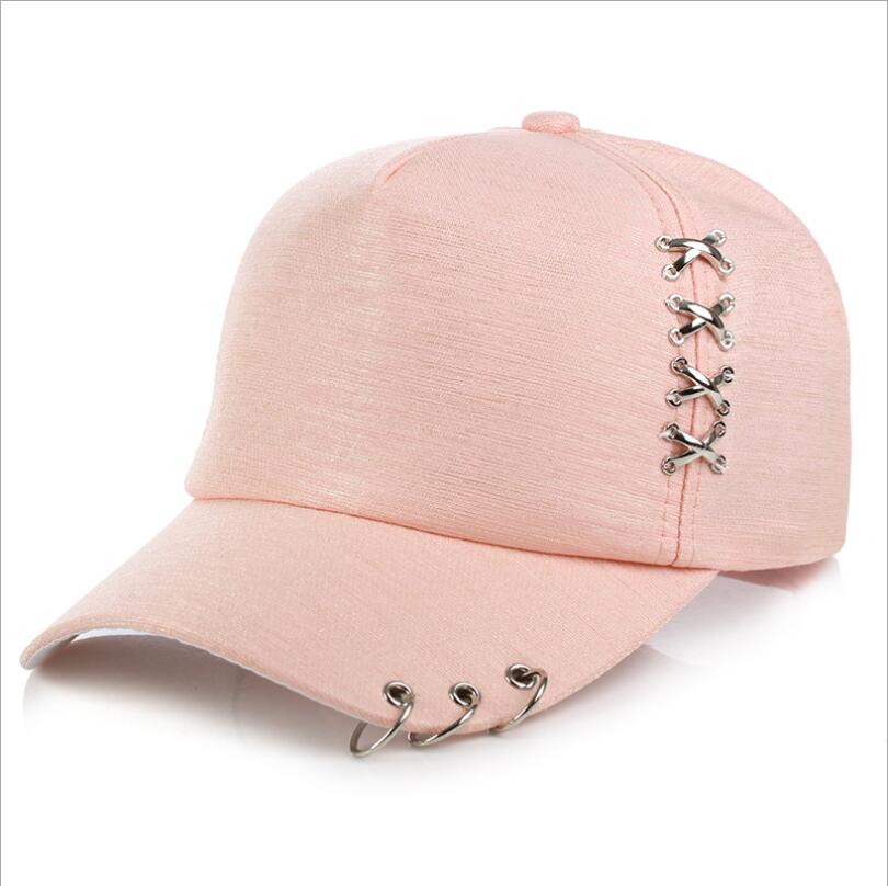 Ozyc kvinder solhat baseball kasket hvid pink sommer udendørs solcreme kasketter par mænd jern ring hatte snapback hatte