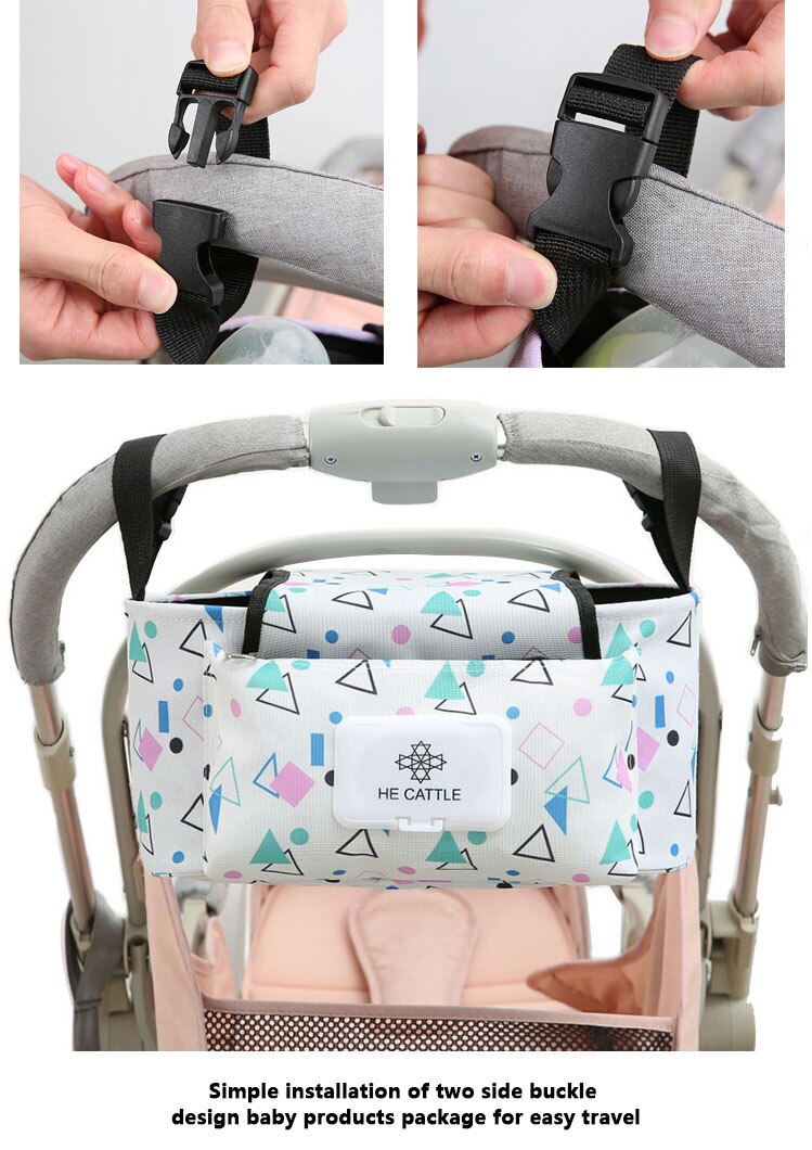 Bleposer baby klapvogn opbevaringspose baby barnevogn organisator taske klapvogn drikke mad holder opbevaring arrangør