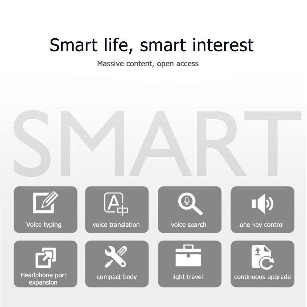 Portable AI Smart Microphone Translator Language Translation Speech Recognition USB Wireless Mic 28 Language Translation Supply