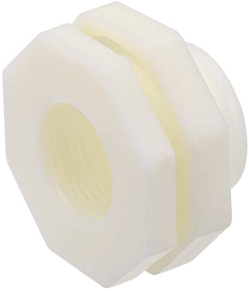 uxcell ABS Bulkhead Tank Fitting Adapter for Rain Bucket Aquariums Water Tanks Ponds G3/4 Female 6Pcs