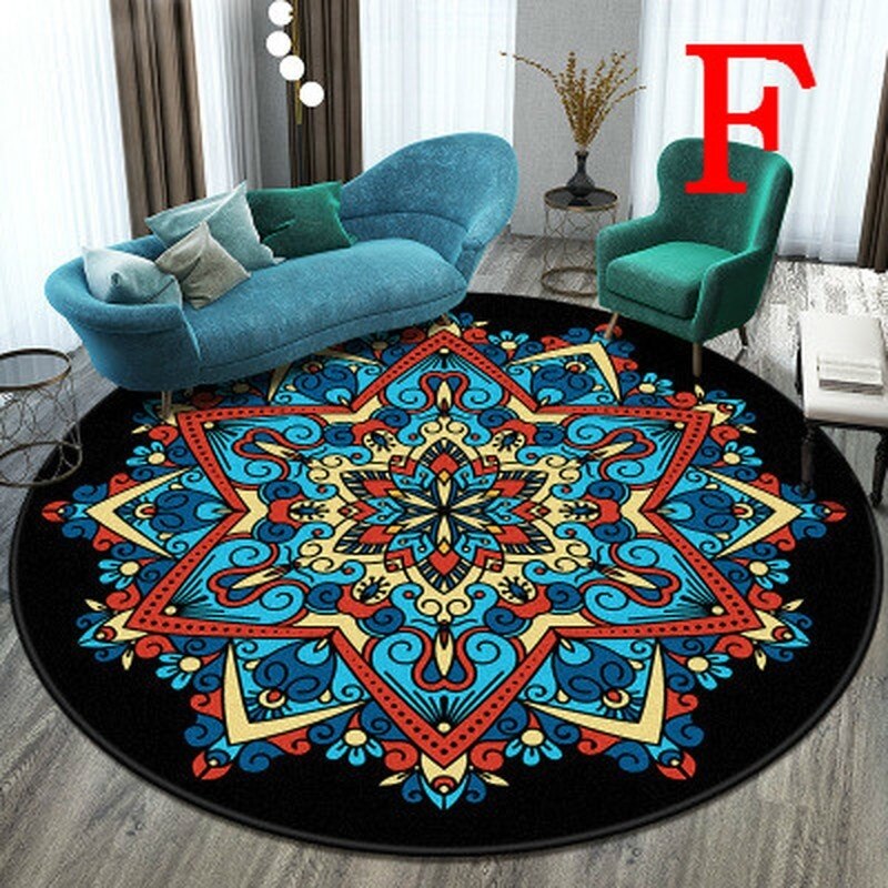 60cm runde tepper til stue soveromstepper og tepper klassisk blomsterdekor gulvmatte studere salongbord tepper: F