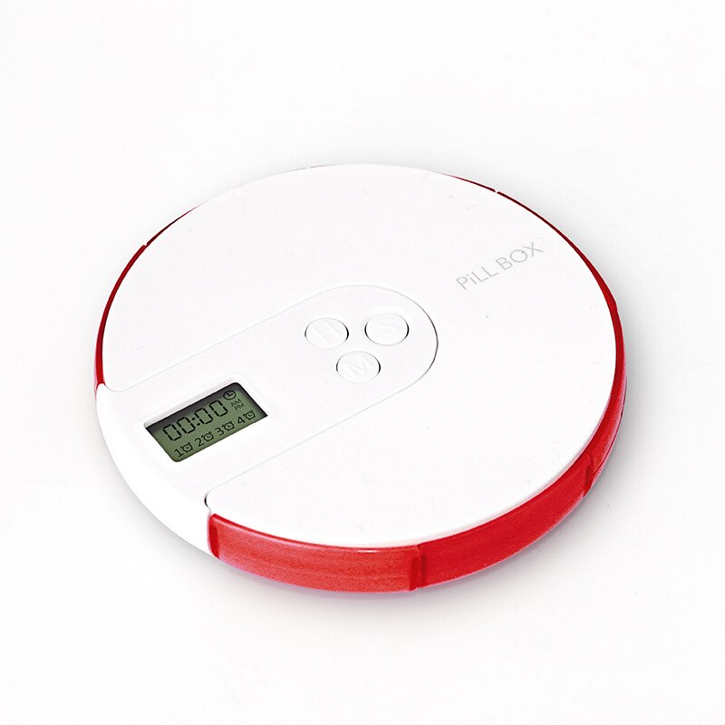 7-Compartment Alarm Clock Pill Dispenser Pill Box Electronic Medication Reminder Persoanl Health Care Tool: Red