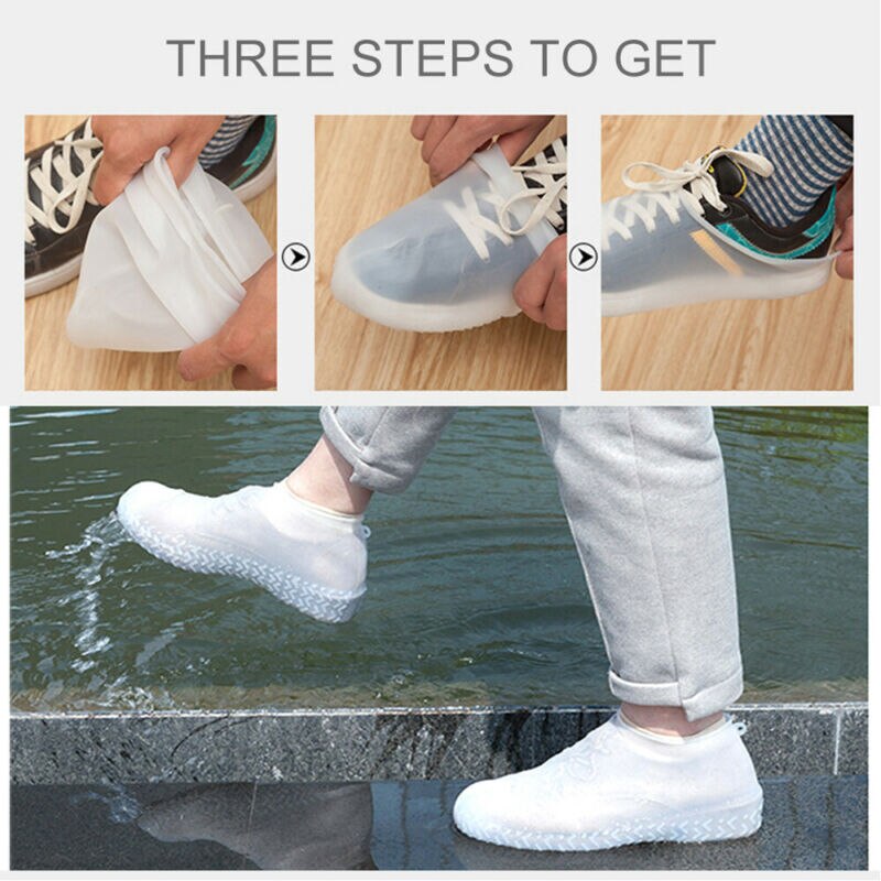 1 Pair Silicone Waterproof Shoe Protector Cover Outdoor Rainproof Hiking Skid-proof Shoe Accessories