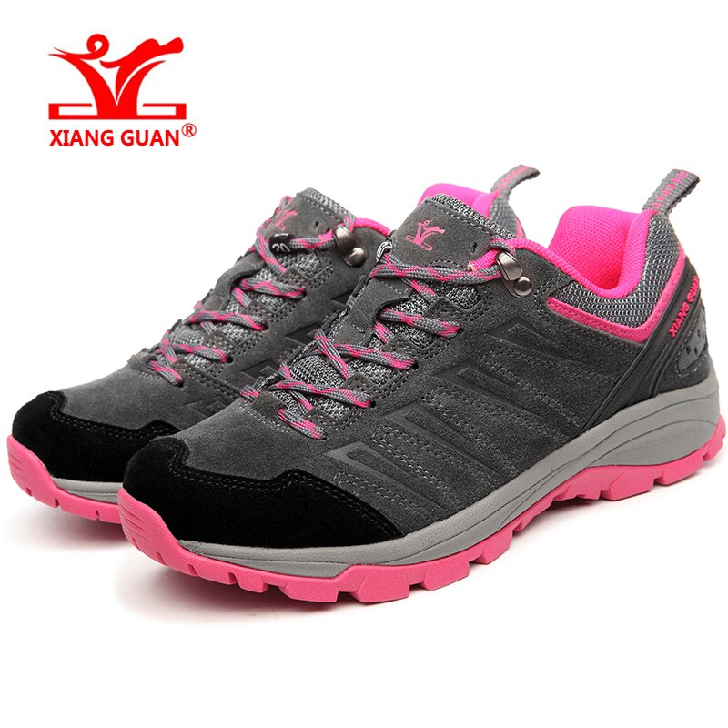 Xiangguan kvinder vandresko antiskid gummi gå til dame udendørs klatring sneakers grå brun lyserød størrelse 36-39 us 3-6