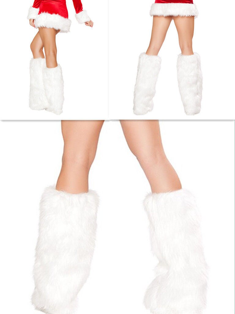 Vrouwen Faux Fur Beenwarmers Fluffies Shaggy Boot Schoenen Dekt Enkel Mouw Moffen