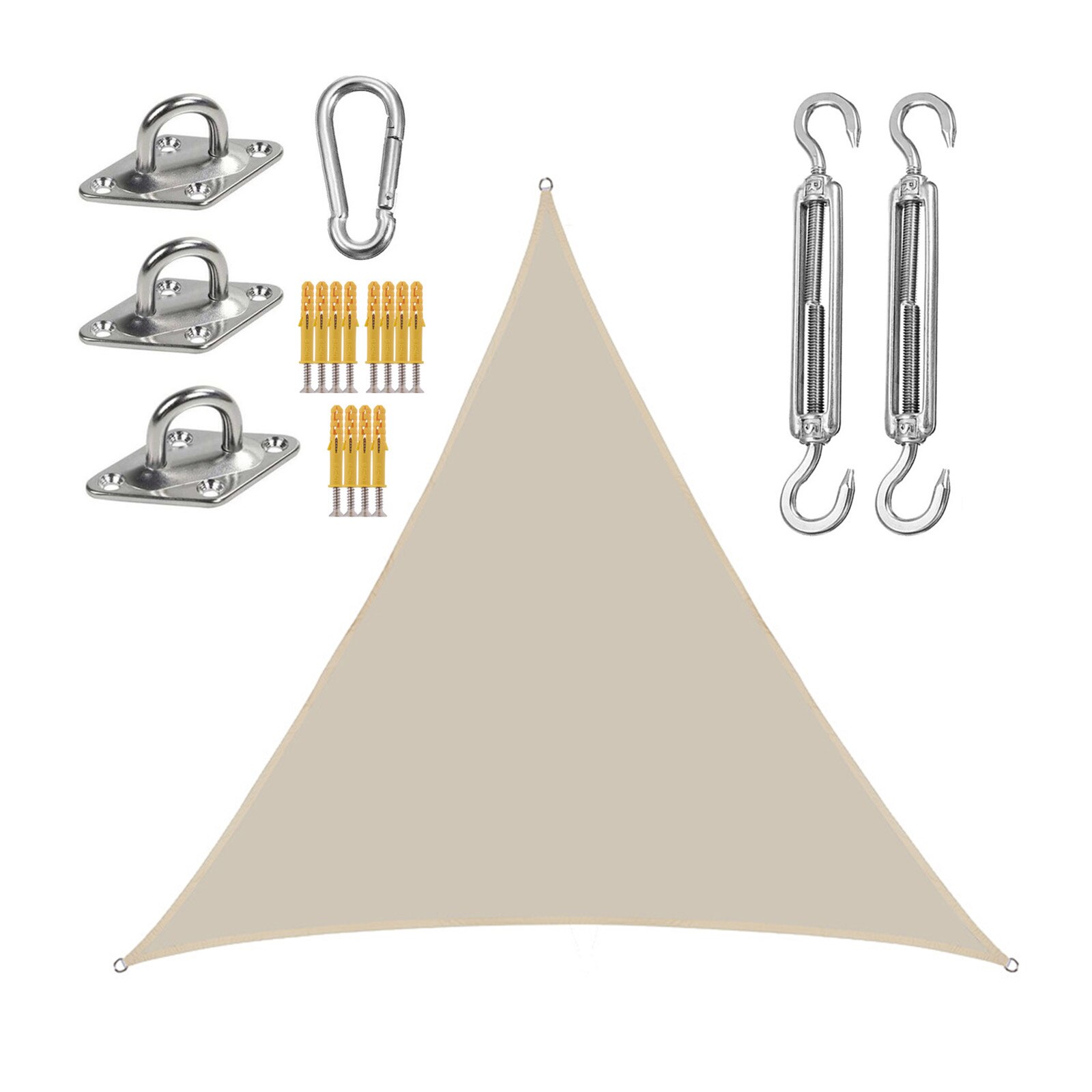 Shade Sail Awning Sunscreen Oxford Cloth Patio Durable 3 Meter Garden Reasonable Windproof Tear-resistant Triangle Sunshade: Beige