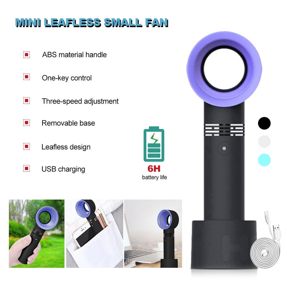 Handheld Portable Bladeless Mini Fan Bladeless Cooler USB Ventilateur Portable Charging Cooling Device Wedding Fans