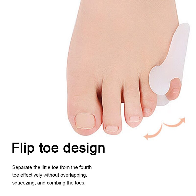 2pc Little Toe Varus Separator Bone Corrector Straightener Silicone Gel Foot Bunion Hallux Valgus Point Fingers Protector TSLM1