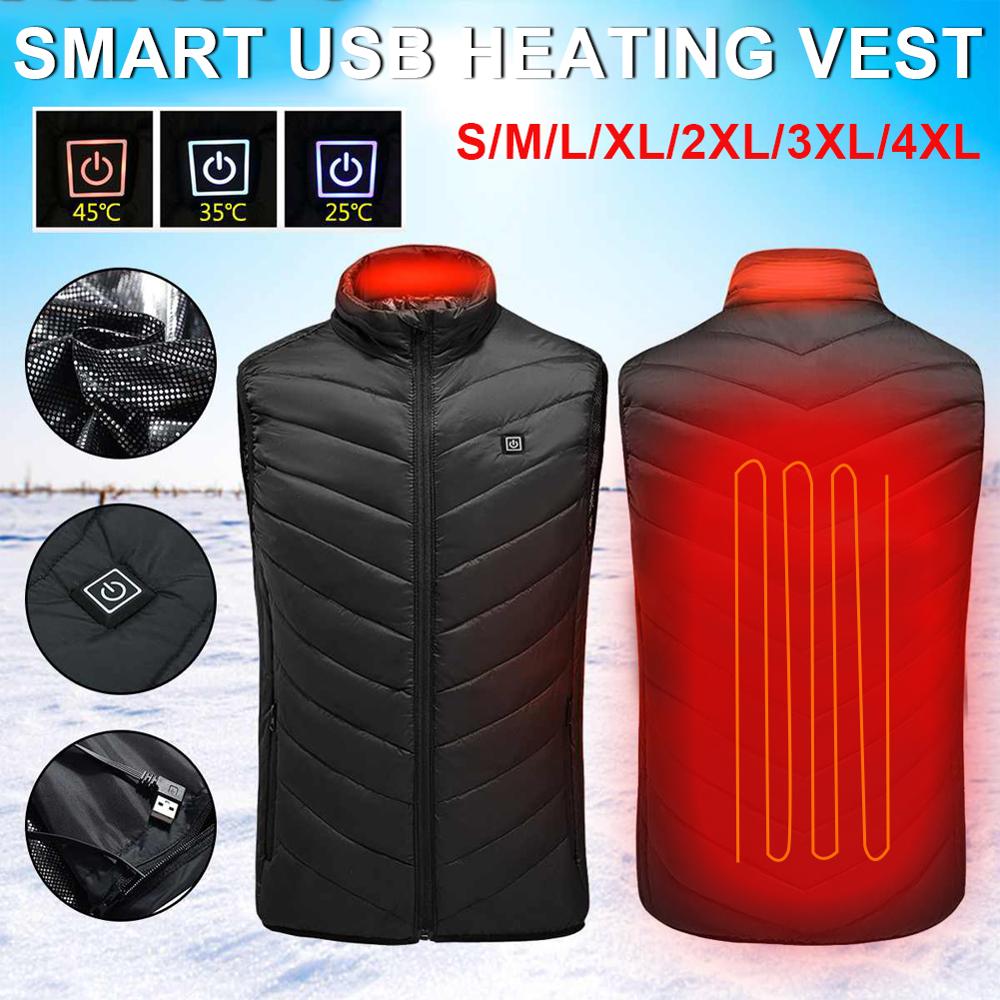 Gilet chauffant extérieur électrique gilet chauffant USB hiver thermique vêtements plume offre spéciale Camping randonnée ski veste chauffante
