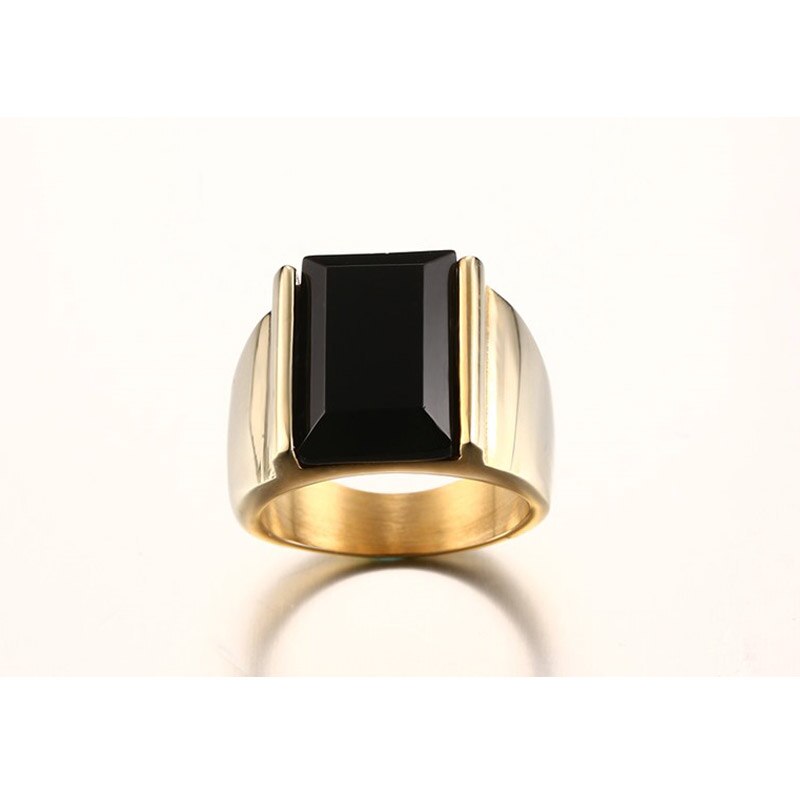 Vnox heren Ring Zwart Grote Steen 316L Rvs Sieraden Mannen Charm Trouwringen