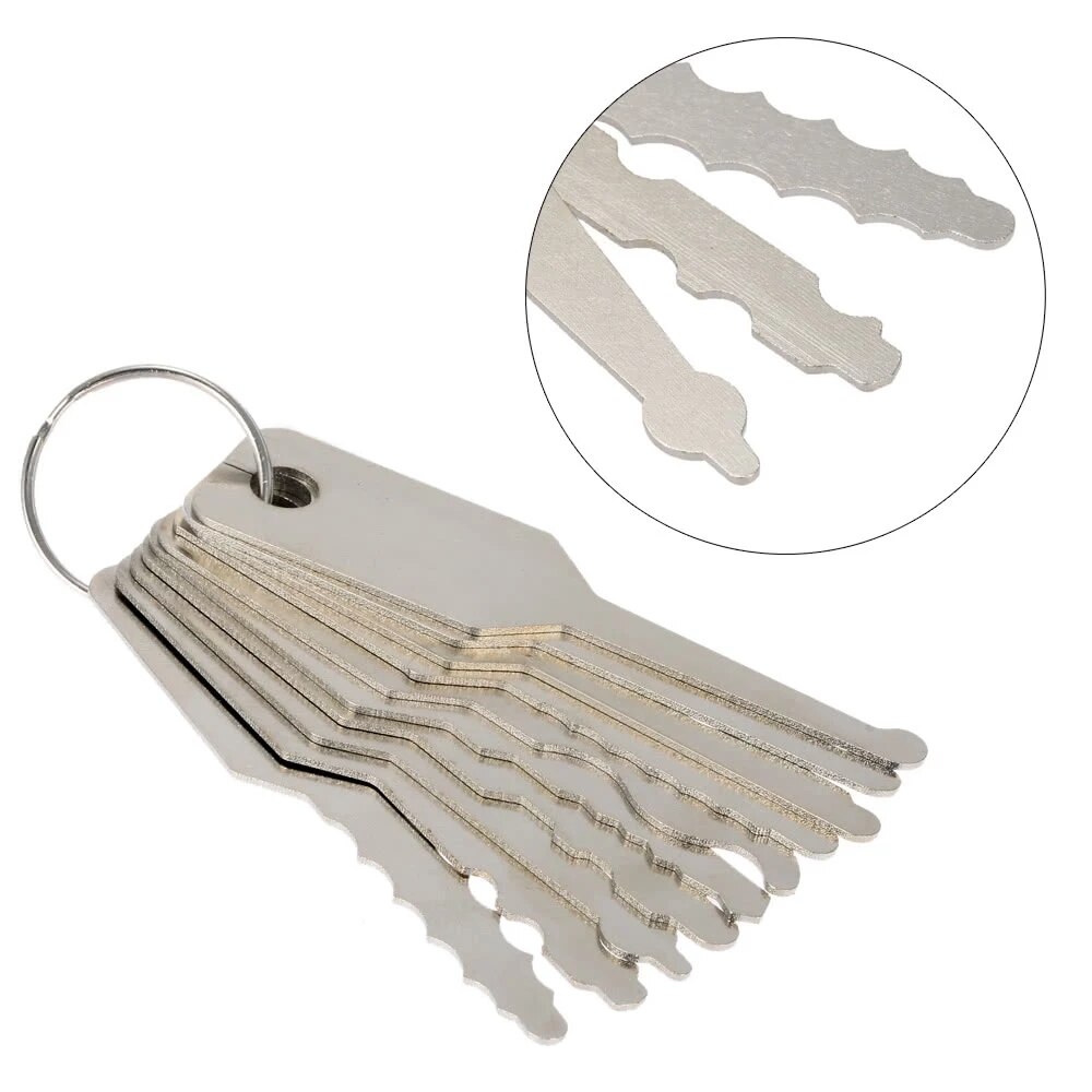 10Pcs/Set Stainless Jiggler And Keys Dual Sided Car Unlock Lock Open Repair Accessories Tool Kit