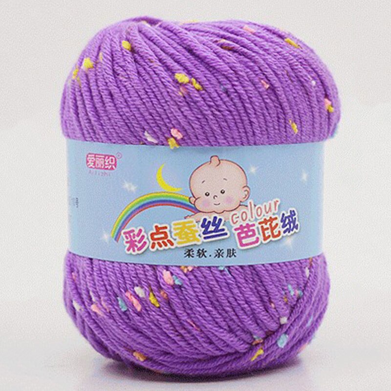 Fil de coton au lait pour bébé, fil de cachemire pour tricot à la main, fil de laine peigné au Crochet coloré, couture: Violet