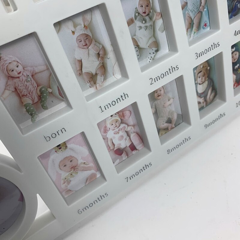 My First Year Baby Keepsake Frame 0-12 Months Pictures Photo Frame Souvenirs Kids Growing Memory