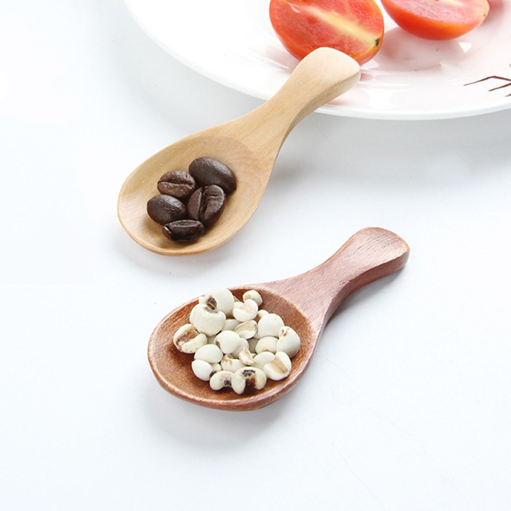 Small Mini Salt Wood Spoons Coffee Tea Sugar Spoon Natural Wooden Spoon Condiment Scoop Cooking Tools Flatware