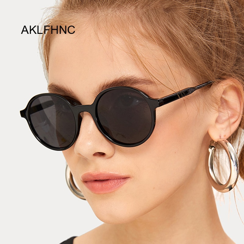 Gafas De Sol redondas De mujer De espejo Vintage negro gafas De Sol De De De femenina