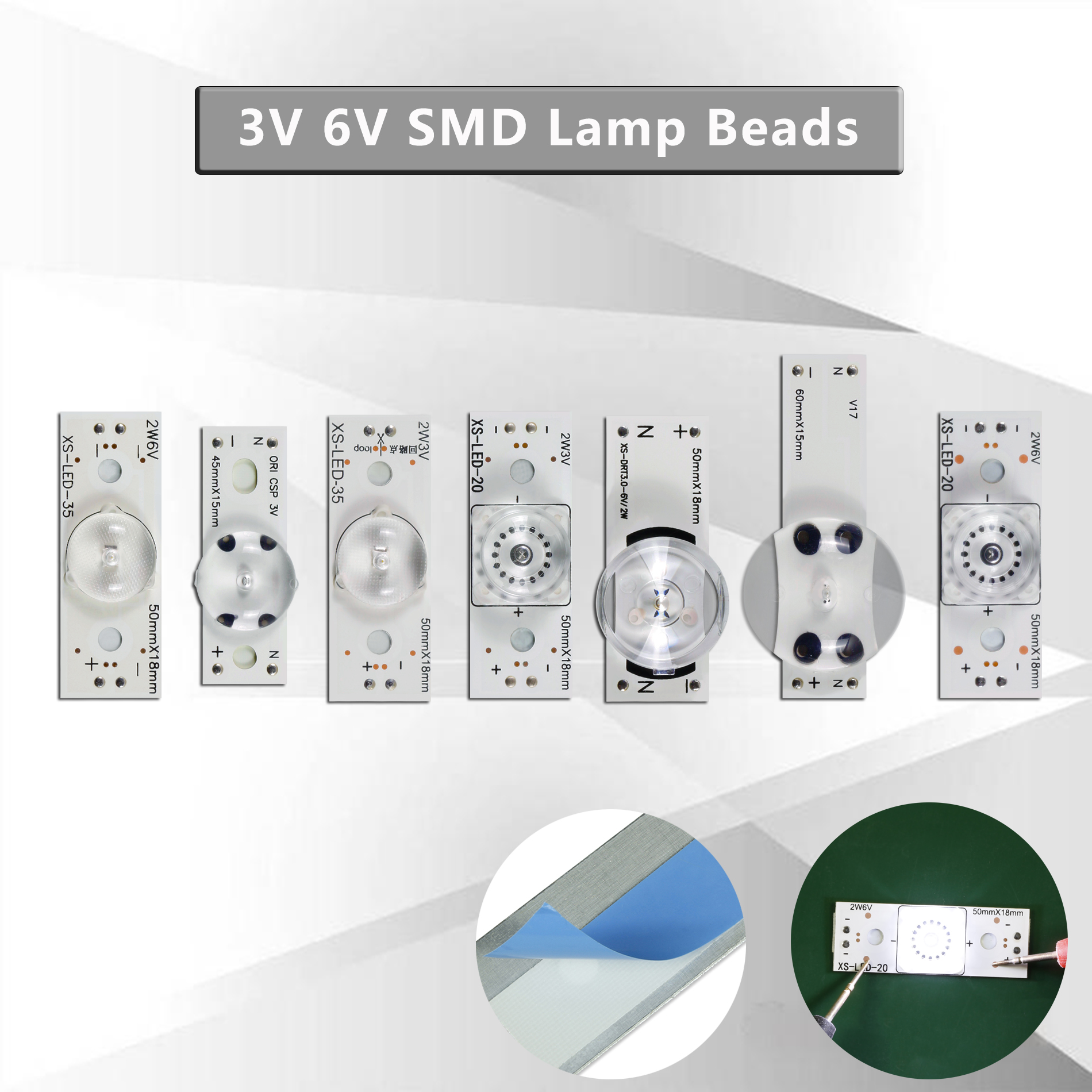 Faixa de luz de fundo led universal para tv, 20 peças, 21-120 polegadas, 3v, 6v, smd, contas de lâmpada com lente óptica, reparo de tv, manutenção simples