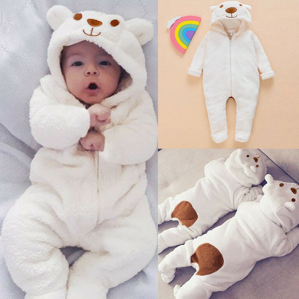 Warm Boy Girl Kids Infant body Bear pagliaccetto con cappuccio abiti invernali tuta per bambini abbigliamento abbigliamento