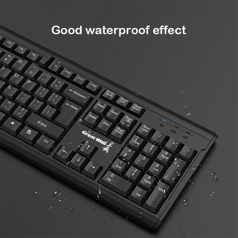 104 Keys Wired Keyboard Mouse Set waterproof Office Keyboard For Windows PC Compatible USB game Keyboard Russian Paste