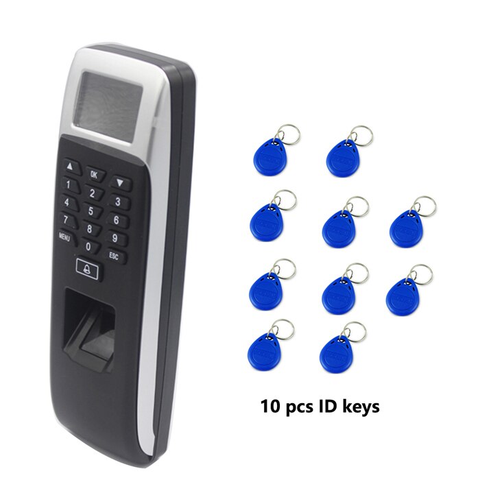 Biometric 1.8 inch Screen 125Khz RFID card Fingerprint Access Control System Employee Time Attendance TCP/IP USB Port 3000 User: AC 10 keys