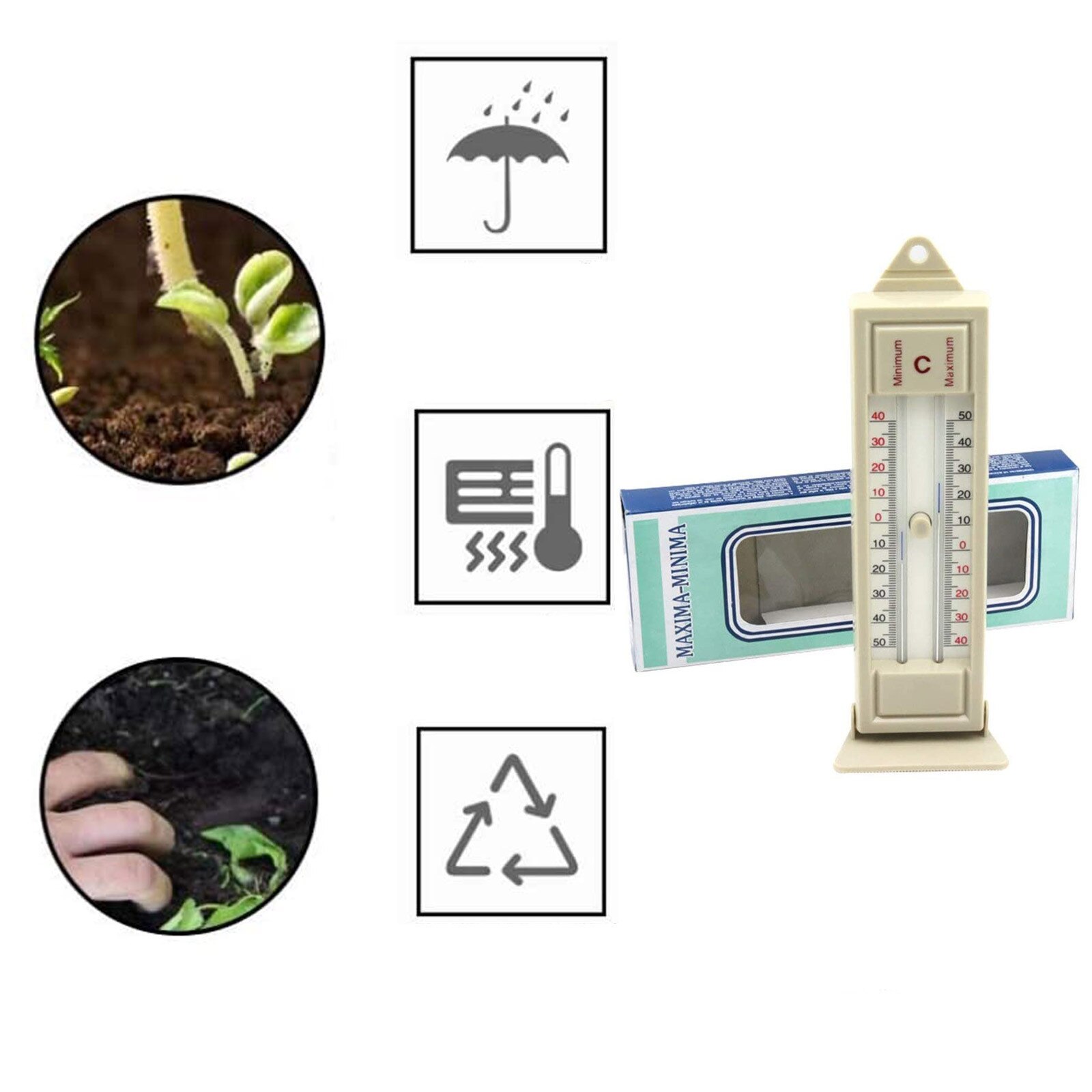 Maximum & Minimum Thermometer Indoor Outdoor Garden Greenhouse Wall Temperature Monitor Degree Thermometer*