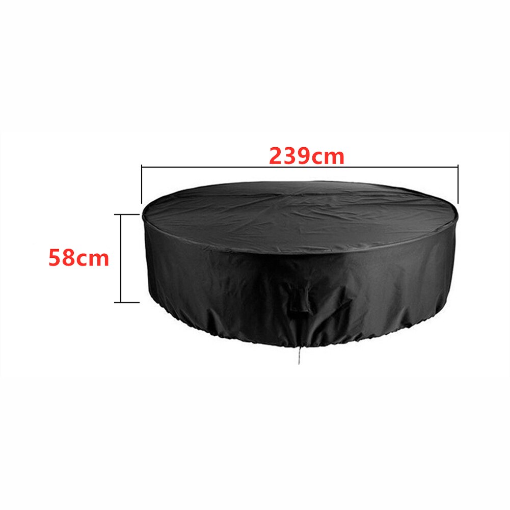 Multifunktionelt rundt udendørs svømmebassin dæksel regntæt støvkasse have vandtæt uv-bevis anti-skrald udendørs padling: 239cm x 58cm