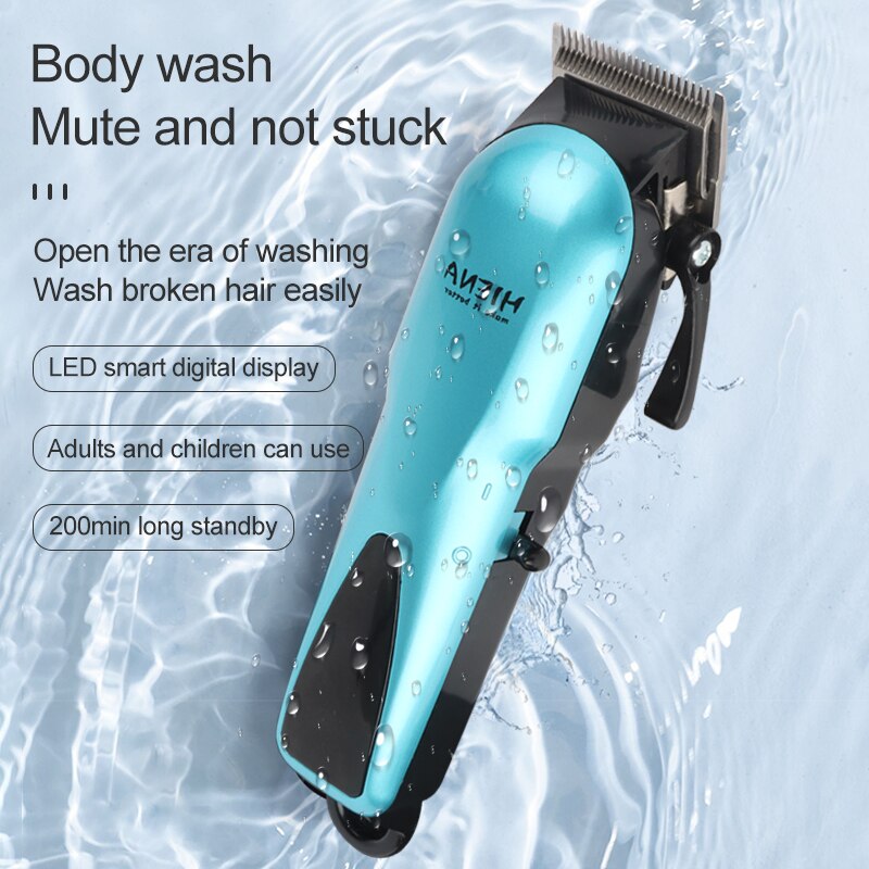 HIENA – tondeuse à cheveux professionnelle pour hommes, appareil électrique avec écran LCD