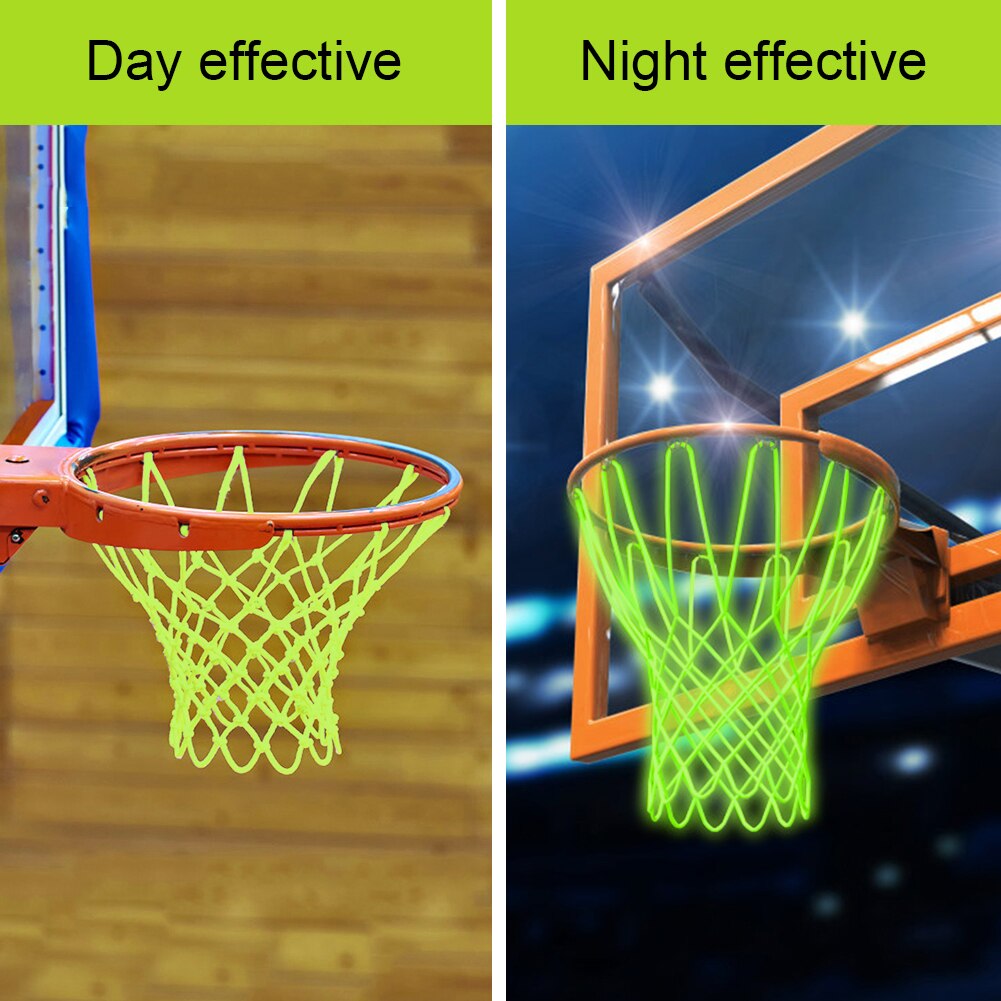 Filet de basket-ball Standard phosphorescent, accessoires de sport de plein air durables, lumineux vert Fluorescent