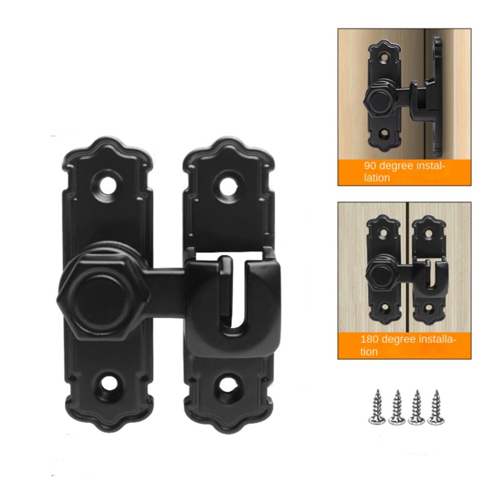 Protable Safety Sliding Door Catch Anti-theft Aluminum Alloy Door Bolts 90 180 Degree Door Buckle Kitchen Bedroom Bathroom