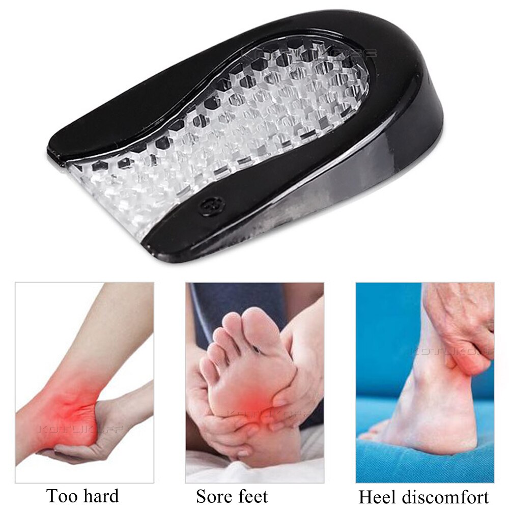Silicone Gel Heel Pad for Shock Absorption Plantar Fasciitis Pain Relief Foot Care Insert Insole Height Increase Cup Cushion Pad