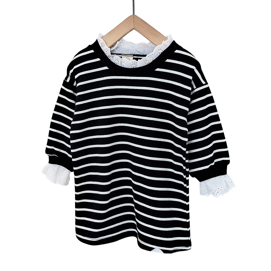 Blusa para niñas blusas con estampado a rayas para niñas camisas de retales para Niñas Ropa de primavera otoño para niñas