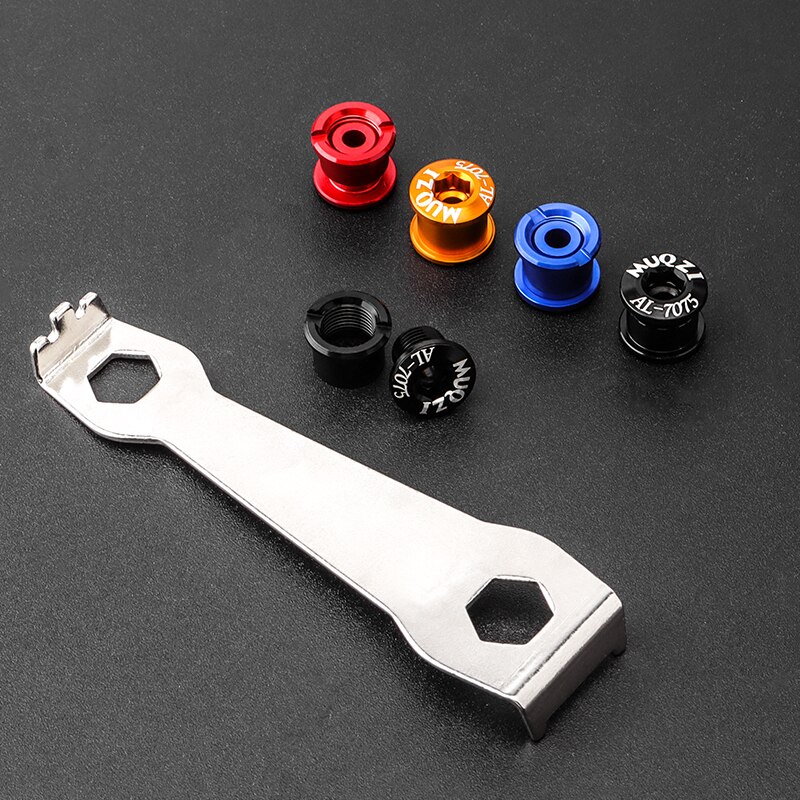 Tornillos para bielas de bicicleta, Tuercas para bielas de aleación de aluminio, superligeras, doble disco, 5 uds.