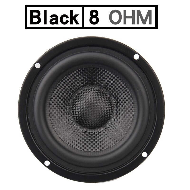 DIYLIVE 4 inch 4.5" Midbass Woofer speaker Unit 4 / 8 OHM 50W Glass fiber vibratory basin Loudspeaker BK BT4 Black /Yellow: 2 pieces / Black 8 ohm