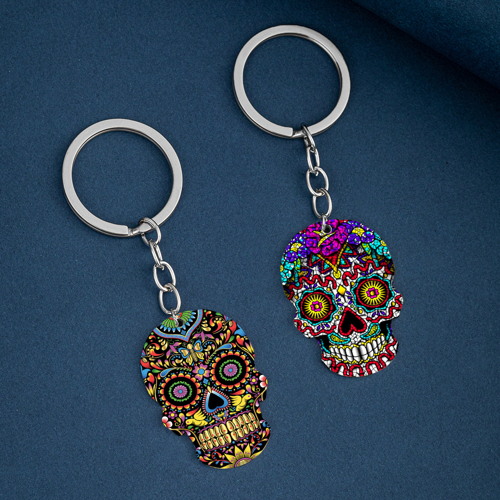 HNSP collar con colgante de calavera con impresión 3D de acero inoxidable para hombres y mujeres, joyería de Halloween, accesorio de