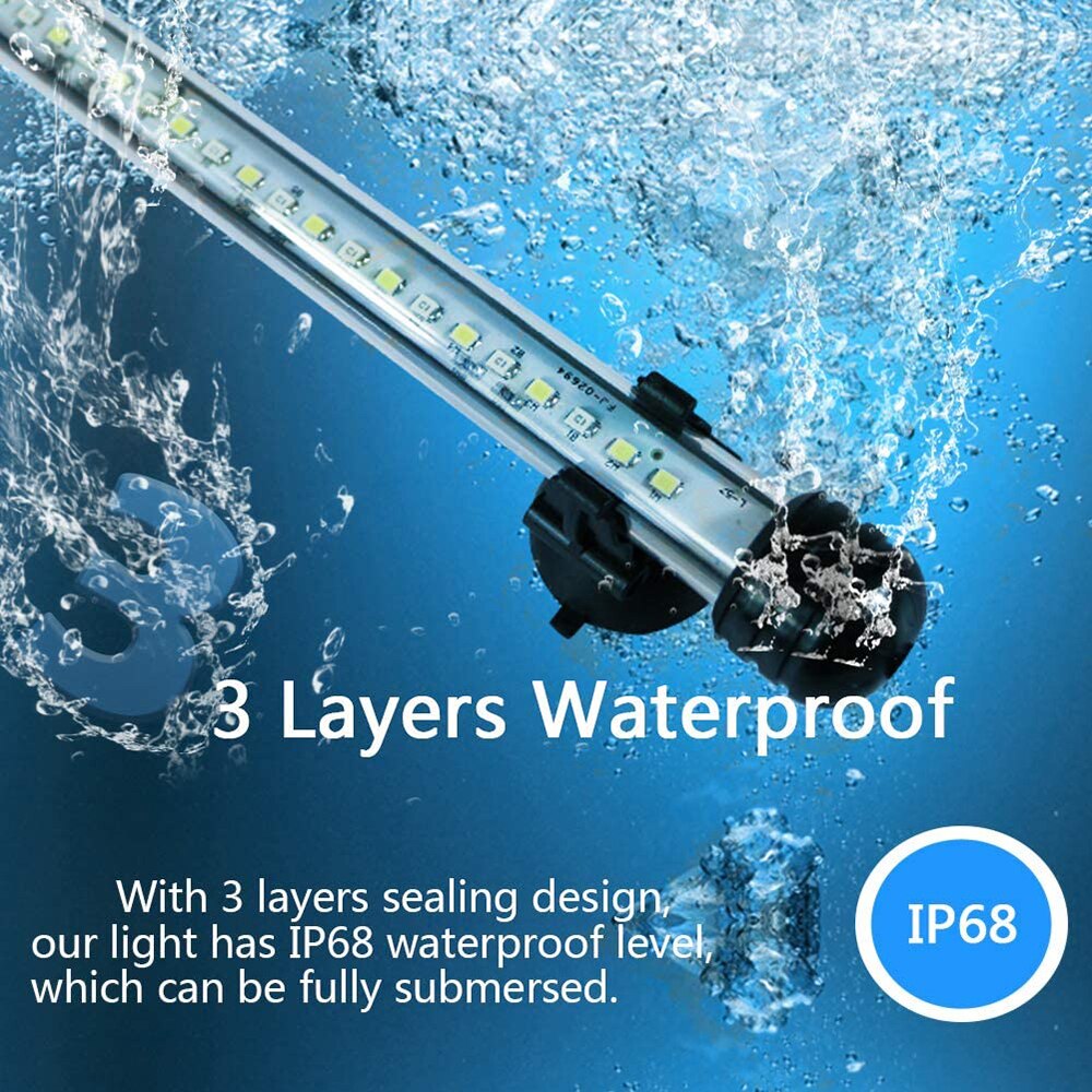 Aquarium Light Fish Tank 3 Light Modes Dimmable with Timer Auto On/Off For Aquarium Led Light Submersible Fish Tank Light D30
