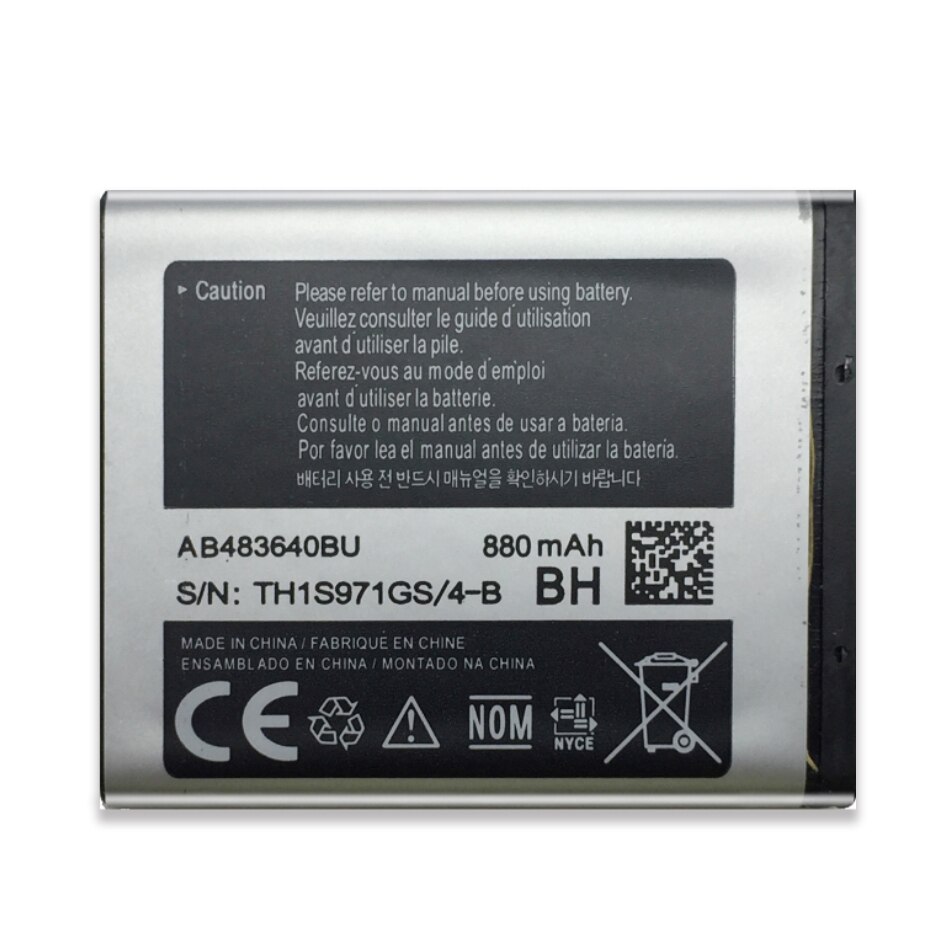 AB483640BU pour batterie Samsung SL-M608 J600 J608 B3210 C3050 E740 E748 F110 F118 F619 G618 J218 batterie