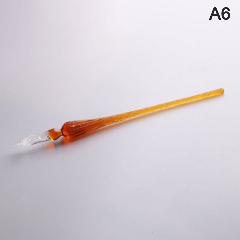 Vintage Handmade Glass Dip Signature Ink Fountain Pen Writing Tool Offices School Stationery With Box: Coffee