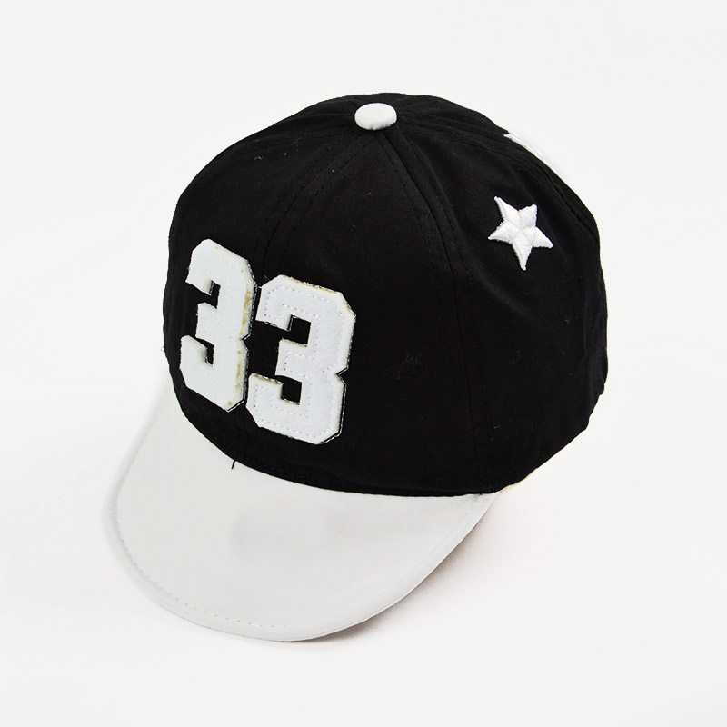 Brief Jongen Baby Cap Lente Zomer Kids Verstelbare Baseball Cap Effen Kleur Katoen Peuter Jongens Zonnehoed: number black